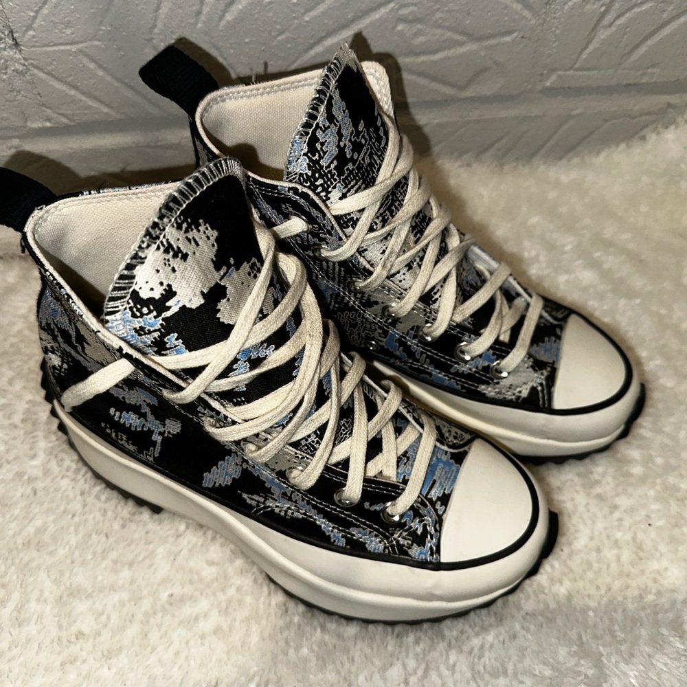Converse Jacquard Run Star Hike Hi Sneakers Size 37.5 - Picture 4 of 9
